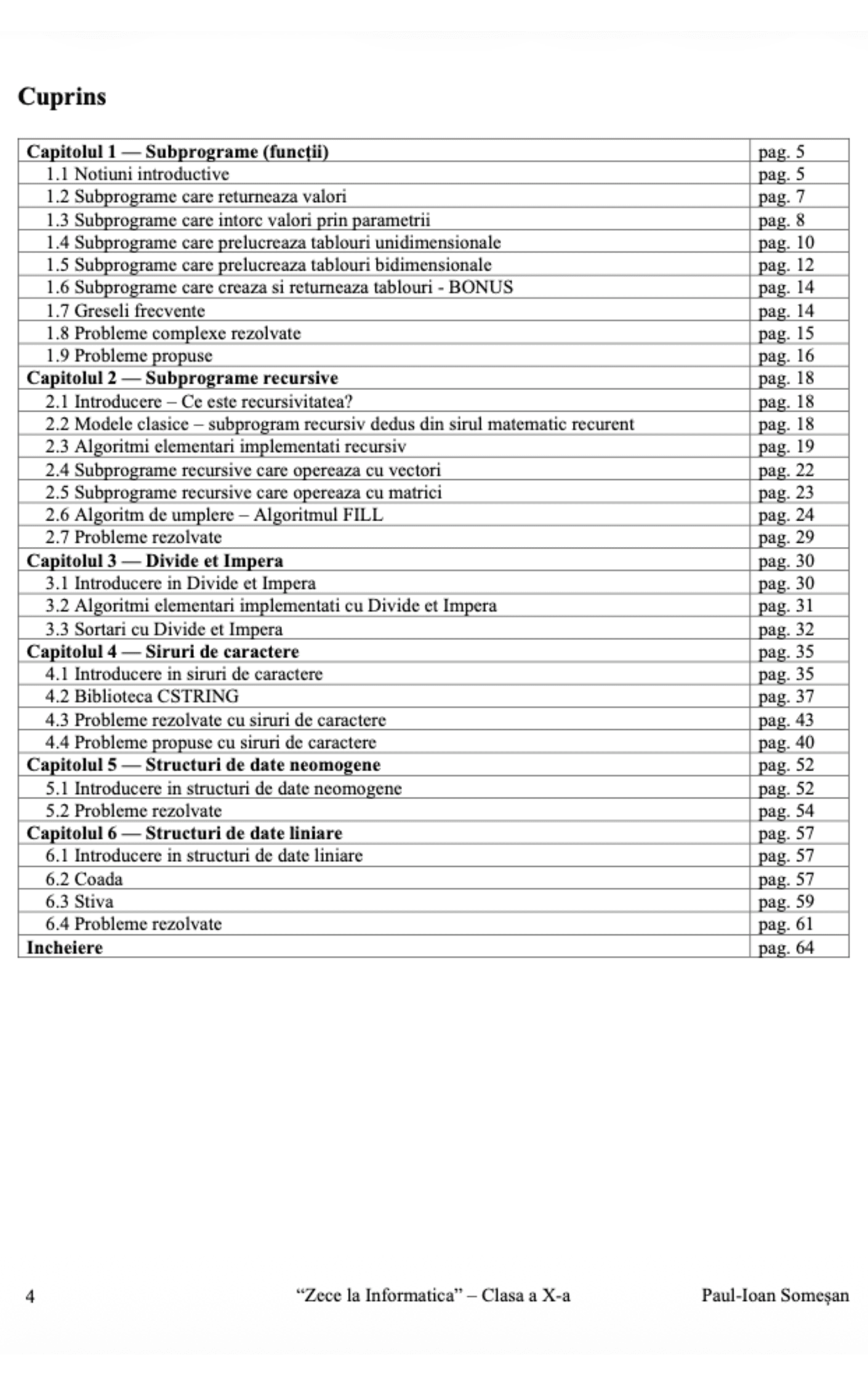 "Zece la Informatica" - Clasa a 10-a | Toata materia din programa scolara - explicata si exemplificata
