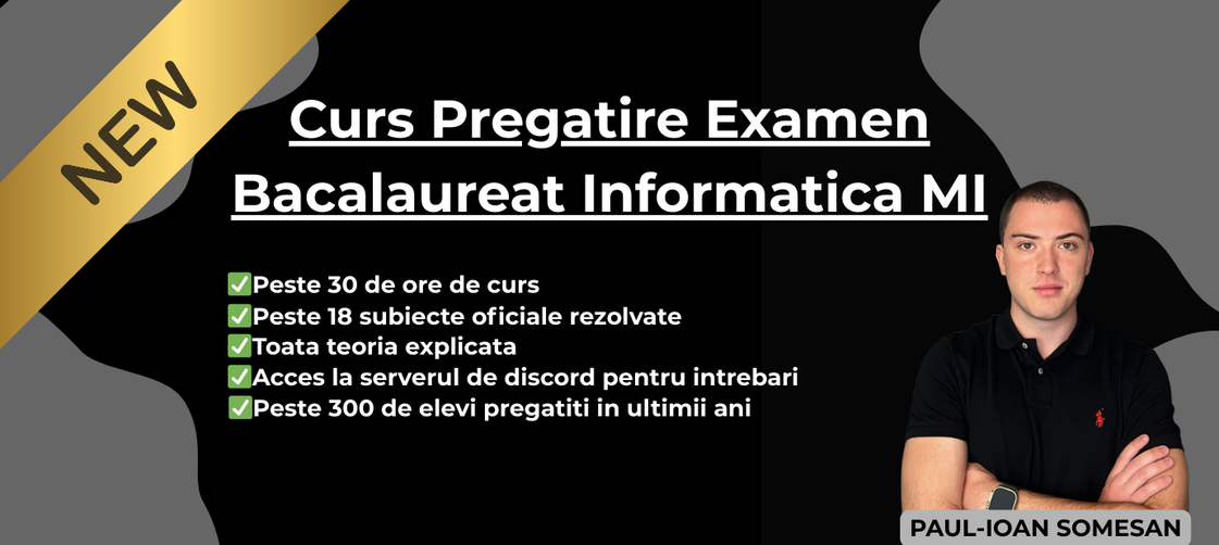 Curs Pregătire Examen Bacalaureat Informatica MI 2026