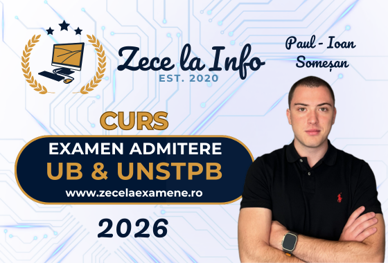 Curs Pregatire Examen Admitere UB si UNSTPB Informatica 2026